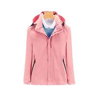 HJUGHPN Veste pour femme sans capuche col montant Version Style fermeture éclair Sweat ample décontracté Couleur unie Manches longues (Rose, XL)