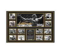 HJUKKM Arnold Schwarzenegger Mr Olympia Poster sur toile encadrée et signée pour décoration de chambre à coucher, bureau, chambre, cadeau 60 x 90 cm