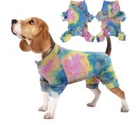 Hjumarayan Combinaison de convalescence post-opératoire pour chien mâle après chirurgie, combinaison de convalescence avec manches pour chien après une chirurgie, multicolore, taille S