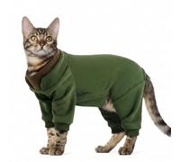 Hjumarayan Combinaison de convalescence pour chat, combinaison de toilettage pour chat avec jambes, combinaison pour poils collants post-chirurgie, couverture complète, robe en polaire chaude pour