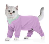 Hjumarayan Combinaison de convalescence pour chat, combinaison de toilettage pour chat avec jambes, costume à poils collants post-chirurgie, couverture complète en polaire chaude pour arrêter de