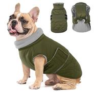 Hjumarayan Manteau Petit Chien - Manteau Chaud Gilet Hiver, Résistant à l'eau, Velcro Doudoune Petite Taille pour Yorkshire Bichon Jack Russel Hiver, Vert Armée M