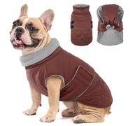 Hjumarayan Manteau Petit Chien - Manteau Chaud Gilet Hiver, Résistant à l'eau, Velcro Doudoune Petite Taille pour Yorkshire Bichon Jack Russel Hiver, Brun Rougeâtre M