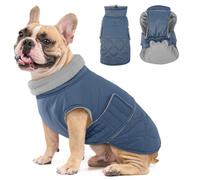 Hjumarayan Manteau Petit Chien - Manteau Chaud Gilet Hiver, Résistant à l'eau, Velcro Doudoune Petite Taille pour Yorkshire Bichon Jack Russel Hiver, Gris Bleu M