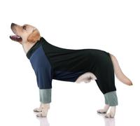 Hjumarayan Pyjama Chien Combinaison Grande Taille, Body Chien Post Operatoire Extensible Dog Onesie, Grenouillère Fraîche et Confortable pour Promenades Convalescence, Noir 4XL