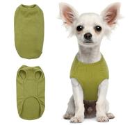 Hjumarayan Tee Shirt Chien - Pull Rayé pour Chien Sweat Chien Fin Pull Chien, Vetement pour Chien Chat T Shirt Chien Tee Shirt Chien Ete T Shirt pour Chihuahua Yorkshire Terriers (Vert Jaune XS)