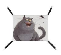 HJUQNGF Hamac pour chat doux et respirant avec crochets en métal pour gros chat avec yeux jaunes - Lit portable pour chats, petits chiens et petits animaux