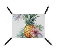 HJUQNGF Hamac pour chat - Doux et respirant - Hamac suspendu avec crochets en métal - Ananas tropical - Lit portable pour chats, petits chiens et petits animaux