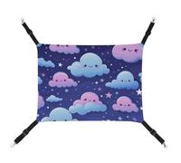 HJUQNGF Hamac pour chat - Doux et respirant - Hamac suspendu avec crochets en métal - Étoiles et nuages - Lit portable pour chats, petits chiens et petits animaux