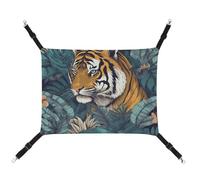 HJUQNGF Hamac pour chat - Doux et respirant - Hamac suspendu avec crochets en métal - Tigre tropical - Lit portable pour chats, petits chiens et petits animaux