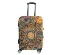 HJUQNGF Housses de bagage pour 48,3 à 81,3 cm, carte de tarot mystique soleil et lune, protection extensible et durable, lavable et anti-rayures, blanc, XL, Fleurs et animaux