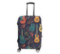 HJUQNGF Housses de bagage pour valise de 48,3 à 81,3 cm, motif guitarra, housse de bagage de voyage extensible, durable, lavable, anti-rayures, blanc, L, Fleurs et animaux
