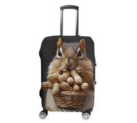 HJUQNGF Housses de bagage pour valise écureuil de 48,3 à 81,3 cm, extensible, durable, lavable, anti-rayures, blanc, S, Fleur et animaux