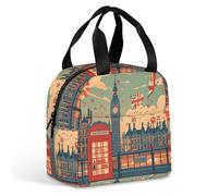 HJUQNGF Lunch Box I Like London Sac à déjeuner pour homme et femme Petit sac à déjeuner étanche réutilisable haute capacité