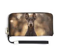 HJUQNGF Portefeuille long en cuir avec dragonne pour femme avec fermeture éclair Grande capacité, Asseyez-vous sur le sol, 20.0*10.5cm