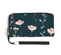 HJUQNGF Portefeuille long en cuir avec fermeture éclair et dragonne pour femme Motif nature, Impressions de style nature, 20.0*10.5cm