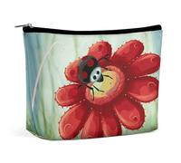 HJUQNGF Rustic Lodge Bear Trousse de toilette portable de grande capacité Trousse de maquillage de voyage Organiseur de maquillage pour shampooing, après-shampoing et brosses de maquillage, Ladybug