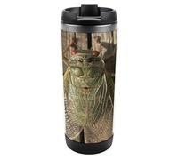 HJUQNGF Tasse à café de voyage - Gobelet à cigale verte de 385 ml - Tasse à café réutilisable ou bouteille d'eau pour voyage, activités de plein air, café, bureau, maison