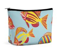 HJUQNGF The Fish Are Swimming Around Trousse de toilette portable de grande capacité Trousse de maquillage de voyage Organiseur de maquillage pour shampooing, après-shampoing et brosses de maquillage,