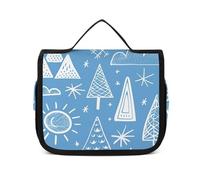HJUQNGF Trousse de toilette de voyage pour femme - Grande trousse de maquillage à suspendre pour articles de toilette - Récipient 3 en 1 - Motif vache qui sort la langue, Art linéaire simple,