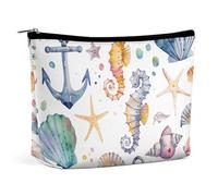 HJUQNGF Une gamme de créatures marines Trousse de toilette portable de grande capacité Trousse de maquillage de voyage Organisateur de maquillage pour shampooing après-shampoing brosses Set