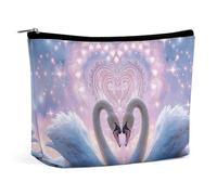 HJUQNGF White Swan in Love Trousse de toilette portable de grande capacité Trousse de maquillage de voyage Organiseur de maquillage pour shampooing, après-shampoing et brosses de maquillage, White