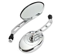 HJWPD Rétroviseur Moto 10mm pour Yamaha XJR1300 XJ6 pour V-Max MT-01 MT-03 TDM900 FZ1 FZ6 YBR Lentille Verre Transparent