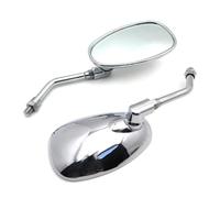 HJWPD Rétroviseurs Ovales Chromés Moto pour Yamaha XT600 pour Virago 125 535 1100 pour Vmax 1200 Accessoires Lentille Verre(8MM Clockwise)