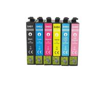 HJXcTRH Cartouche d'encre T0481 T0482 T0483 T0484 T0486 Compatible avec Les modèles d'imprimante Stylus Photo R200 R220 R300 R300M R320 R340 RX500 RX600 RX620 RX640(1SET BK C M Y)