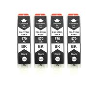 HJXcTRH Cartouches d'encre compatibles PGI-570 CLI-571, 20 pièces, Compatible avec MG5750 MG5751 MG5752 MG6850 MG6851 MG6852 TS6050 TS5050 5051(4BK)