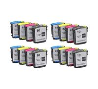 HJXcTRH Jeu de Cartouches d'encre compatibles 10 82, Compatible avec Traceurs DesignJet 500 500ps 800 800ps HP10 HP82 HP500 HP800(for 10 82 4set)
