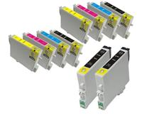 HJXcTRH Jeu de Cartouches d'encre compatibles T0441, T0442, T0443, T0444, Compatible avec Stylet C64, C66, C84, C84N, C84WN, C86, CX3600, CX3650, CX4600, CX6400, CX6600(2Sets Add 2PCS Black)