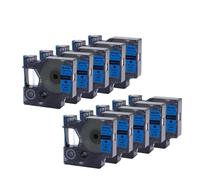 HJXcTRH Ruban d'étiquettes 6 Mm 9 Mm 12 Mm Compatible avec LabelManager 160 280 Remplacement d'étiqueteuse Compatible avec D1 45013 45010 45018 40913 43613 45022 45023(10PK-Black-on-Blue)
