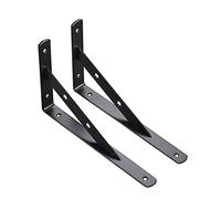 HJXGQJM Équerre D’étagère Noir Triangle Équerre Étagère 30cm, Etagere Murale, Roulement De Charge 100kg, Utilisé dans La Chambre, Gain De Place（2 Pièces Equerres Etageres Murale(150x100mm)