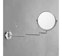 HJXGQJM Miroir Extensible Salle De Bain Miroir De Maquillage Grossissant Mural 1X/5X Double Face Pivotant À 360° pour Salle De Bain pour Homme Et Femme À L'hôtel/Maison, Noir(Silver)