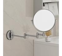 HJXGQJM Miroir Extensible Salle De Bain Miroir De Maquillage Grossissant Mural 1X/5X Double Face Pivotant À 360° pour Salle De Bain pour Homme Et Femme À L'hôtel/Maison, Noir(Grey)
