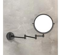 HJXGQJM Miroir Extensible Salle De Bain Miroir De Maquillage Grossissant Mural 1X/5X Double Face Pivotant À 360° pour Salle De Bain pour Homme Et Femme À L'hôtel/Maison, Noir(Black)