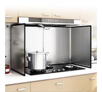 HJXGQJM Protection Anti-éClaboussures Pliable，Protecteur D'écran Splatter en Acier Inoxydable, Protection pour La Cuisine Et Plaque De Cuisson Plaque Anti Projection Cuisine(4 Sides 70x90x50cm)
