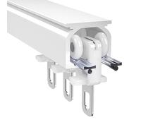 HJXGQJM Rail De Rideau Rail Rideaux Plafond Tringles Rideaux Barre Rideau Tringle Rail pour Rideaux en Aluminium Rail Droit Metal Rail Tringle À Rideau De Douche(White (Side Mount),1.8m/6ft)