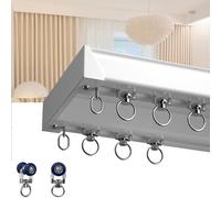 HJXGQJM Rail De Rideau Rétractable, Rails De Rideaux Nano Silence, Rail De Rideau sans Mesure 3 M, Rideau Robuste Conjoint Double Rail en Alliage D'aluminium(White,460 CM(15.09FT))