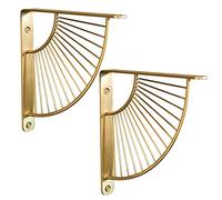 HJXGQJM Triangle Équerre Étagère - Etagere Murale Metal, 2 Pièces d'or 25cm 30cm, Support Unique en Forme D'éventail, Supports À Angle Droit Equerres Etageres Murale(25x25cm)