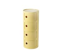 HJYBFA Armoire de Rangement Ronde à 2/3/4 Niveaux avec tiroirs, Table d'appoint et Porte coulissante. Idéale pour Chambre, Salon, Bureau ou dortoir (Beige, 12,60 x 12,60 x 29,92 po
