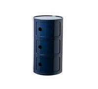 HJYBFA Armoire de Rangement Ronde à 2/3/4 Niveaux avec tiroirs, Table d'appoint et Porte coulissante. Idéale pour Chambre, Salon, Bureau ou dortoir (Bleu, 12,60 x 12,60 x 22,83 pou