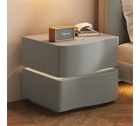 HJYBFA, Intelligente, moderne et simple, table de chevet LED pour chambre à coucher avec 2 tiroirs de rangement, style crème suspendu, petite armoire créative en bois massif (gris, 45 x 40 cm)