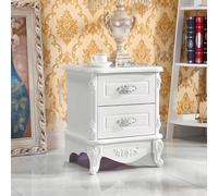 HJYBFA Table de chevet chic de campagne française en bois blanc à 2 tiroirs de rangement pour décoration de chambre à coucher - Table de chevet en bois peint - 1 pièce (L x l x H) - 40,6 x 48,3 cm