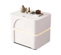 HJYBFA Table de Chevet élégante et Moderne, Table d'appoint créative à 2 Niveaux avec LED et Interrupteur à Bouton-Poussoir, Table de Chevet spacieuse