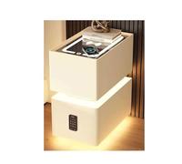 HJYBFA Table de Chevet étroite et Intelligente avec Station de Charge, Verrouillage par Mot de Passe et éclairage LED, Mini-Armoire Moderne en Bois Massif, Table d'appoint pré-asse