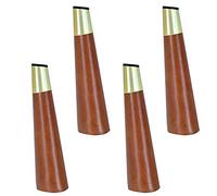 HJYCLFAZU Lot de 4 Pieds de Meubles en Bois Massif, à Monter soi-même, avec Base en Laiton doré. Idéal pour canapé, Pouf, Bureau, Table Basse. Plaque de Fixation et vis incluses.