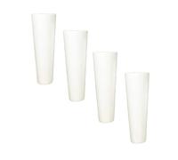 HJYCLFAZU Lot de 4 Pieds de Meubles Ronds en Bois Massif Blanc pour canapé, Fauteuil, Pouf, Causeuse, Table Basse (15 cm/6 Pouces)