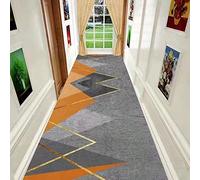 HJYDAQ Tapis de Tapis de Tapis sans glissière Lavable, Tapis de runneur étroit pour Le Passage Escalier de Cuisine, 1m/1.5m/2m/2.5m/3m/3.5m/4m/4.5m/5m/5.5m/6m - Orange/Gris/Or (Size : 80x350cm)